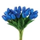 thumbnail image 1 of Uxcell 24Pcs Tulipanes Falsos Flores Artificiales, Tulipanes de PU que Lucen Reales con Tallos, Azules, 1 of 6