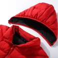 thumbnail image 3 of IROINNID Men's Long Sleeve Puffer Short Hooded Coat Solid Color Leisure Sports Fleece Jacket Detachable Hood Pocket Tops Cotton Coat Windproof And Cold Warm Padded Jacket, 3 of 8