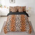 thumbnail image 2 of Erosebridal Orange Cheetan Print Stripes Bedding Twin Size,Jungle Wildlife Bed Set, Cute Leopard Print Bedding Sets Twin Size,Super Cozy Room Decoration Reversible,7pcs, 2 of 6