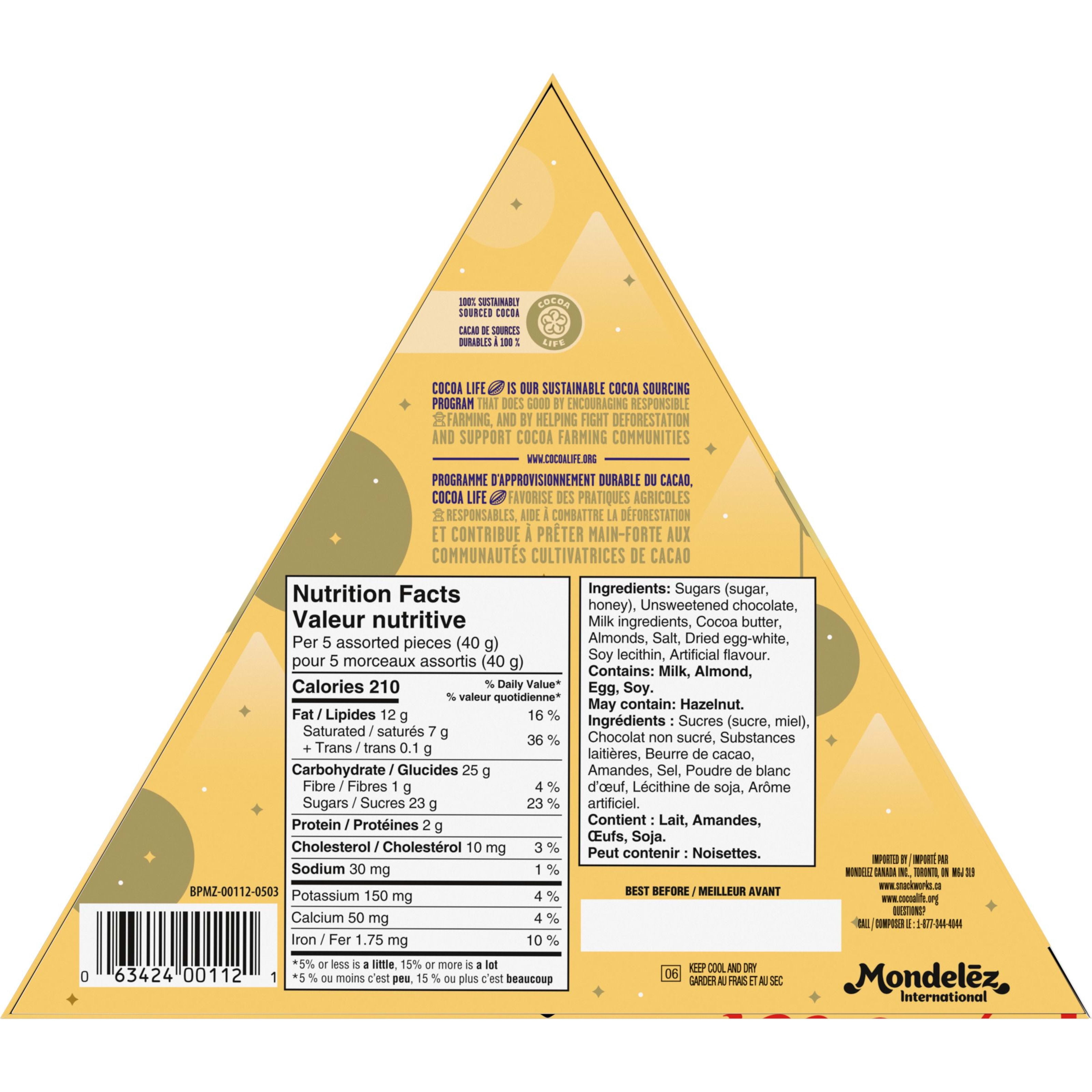 Boîte De Chocolats Toblerone Assortis En Format Petits (25 Morceaux Emballés Individuellement). 200 g