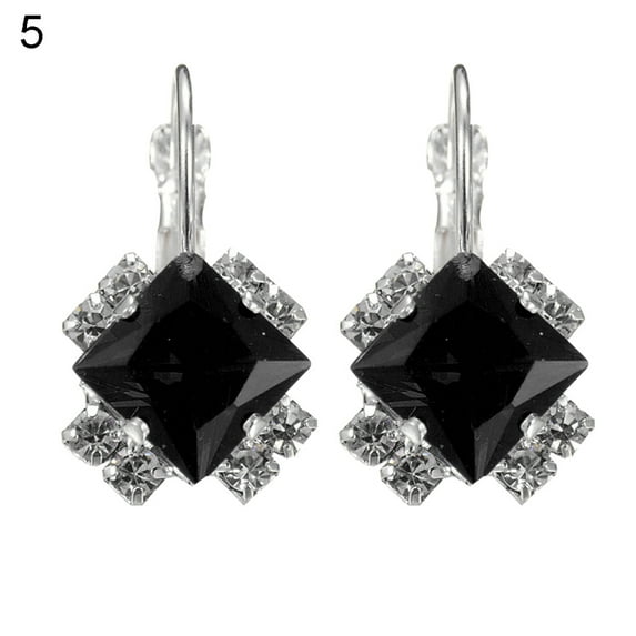 Ayyufe Women Shiny Rhinestone Leverback Earrings Wedding Engagement