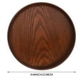thumbnail image 3 of Solid Wood Round Serving Tray, Decorative Wooden Storage Tray, Non-Slip Serving Plate for Coffee, Dessert & Tea, Wooden Tableware with Raised Edge for Home, Kitchen & Restaurant (9.4inch, Brown), 3 of 8