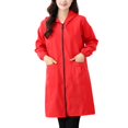 thumbnail image 4 of BODOAO Women's Trench Jackets Plus Size Casual Long Rain Jacket Fashion Winter Hooded Oversized Windbreaker Coats Outerwear with Pockets Thin Work Clothes Household Rainproof Use Coat Red Xxl, 4 of 9