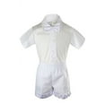thumbnail image 4 of Baby Boy Toddler Baptism Church Formal Paisley Vest Shorts Suit White + Hat, 4 of 6