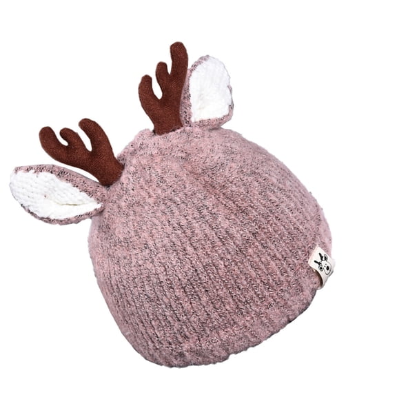 LABSERRON Pink Wool Hat for Kids Warm Stretchy Comfortable Round Beanie 1Pcs
