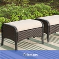 thumbnail image 6 of SUMMIT LIVING 7-Seat Outdoor Patio Furniture Set with 3-Seat Sofa, 2 Ottomans & Wood-Like Table for 6 Person, Black & Beige, 6 of 18