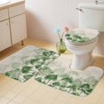 thumbnail image 4 of Gradient Green Bathroom Rugs Set Modern Abstract Art Watercolor Green Forest Tree Linen Non Slip Absorbent Bath Mats 3 Piece Set with Bathroom Rug, U-Shaped Floor Mat, Toilet Seat Cover Large Size, 4 of 9