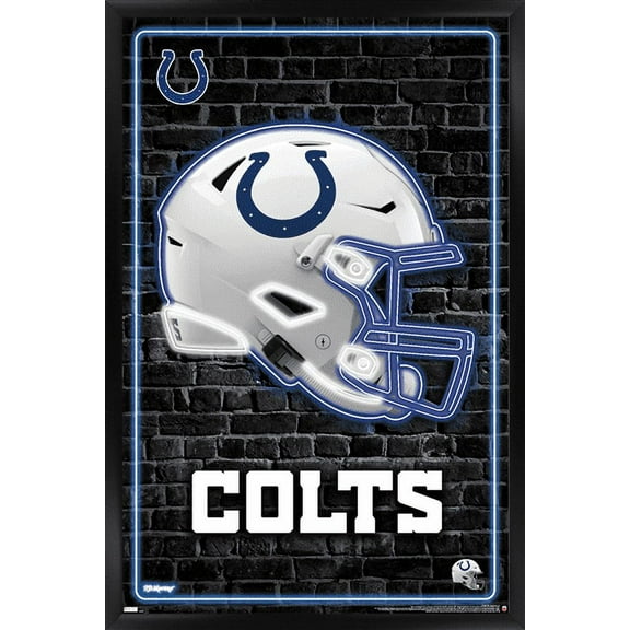 NFL Indianapolis Colts - Neon Helmet 23 Wall Poster, 14.725" x 22.375" Framed