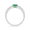 thumbnail image 2 of ANGARA Natural Oval Emerald Vintage Style Ring with Diamond Accents in 14K White Gold for Women (Size-7x5mm) | May Birthstone, Birthday, Anniversary, Jewelry Gift for Women | Natural Emerald Ring, 2 of 9