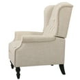 Noble House Walter Wingback Fabric Recliner, Set of 2, Beige