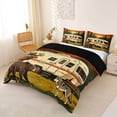 thumbnail image 2 of Catabedysis Retro Camping Bedding,Wildlife Print Duvet Cover Full For Boys,Multicolor,Black Reversible,3 Pieces,1 Duvet Cover and 2 Pillowcases, 2 of 6
