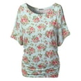 thumbnail image 2 of Doublju Womens Short Sleeve Dolman Drape Loose Fit Tunic Top(Plus Size Available), 2 of 5