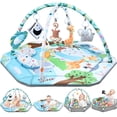 thumbnail image 1 of Colchoneta de gimnasio para bebés Jyusmile 8 en 1 Tummy Time con 6 juguetes, 1 of 7