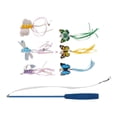 thumbnail image 4 of piezas de juguetes con borlas para gatos, juego de persecución, ejercicio, varita de mariposa multifuncional para gatos y gatitos, 4 of 15