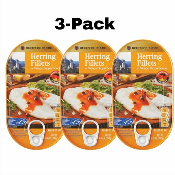 Deutsche Küche Herring Fillets Mango Pepper Sauce 3-Pack 7.05 oz