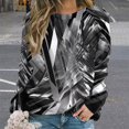 thumbnail image 2 of Sweatshirt For Womens Crewneck Geometric Lattice Hoodies Teen Girls Cute, 2 of 7