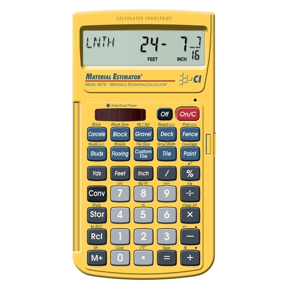 Calculated Industries 4019 Material Estimator Calculator | Finds Project Building Material Costs for DIYâ??s, Contractors, Tradesmen, Handymen and C
