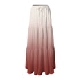thumbnail image 4 of Jkety Women's Solid Lightweight Flare Midi Pull On Closure Skirt Midi Skirts for Women Brick Red,S, 4 of 5