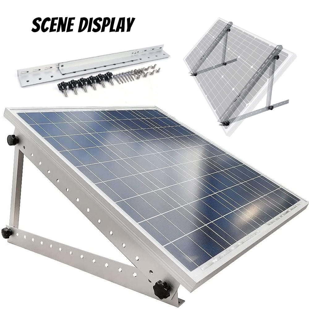 Ablink 22inch Adjustable Solar Panel Tilt Mount Brackets with Foldable Tilt Legs, Ideal for 100 - 150 Watt Solar Panel on Roof, RV, Boat, and Off-Grid (1 Set)