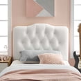 thumbnail image 4 of Modway Annabel Twin Diamond Tufted Performance Velvet Headboard in White, 4 of 8