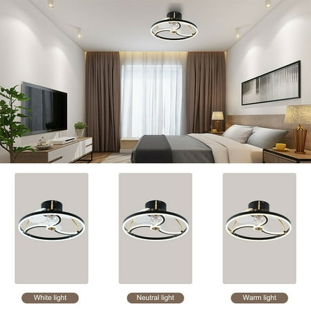 

Fichiouy 20 Creative Ceiling Fan Dimmable Ceiling Light Fan Noiseless 3-Speed + RC
