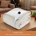 thumbnail image 4 of U by Bedsure Electric Blanket Heated Full - Soft Ribbed Flannel Heated Blanket, Fast Heating Electric Throw with 6 Heating Levels & 4 Time Settings, 3 Hours Auto-Off, Natural, 4 of 7