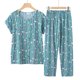 thumbnail image 3 of ICHUANYI Liquidación Conjunto de dos piezas de verano para mujer, manga corta, cuello redondo, estampado, pantalones ICHUANYI WER202308255588, 3 of 4