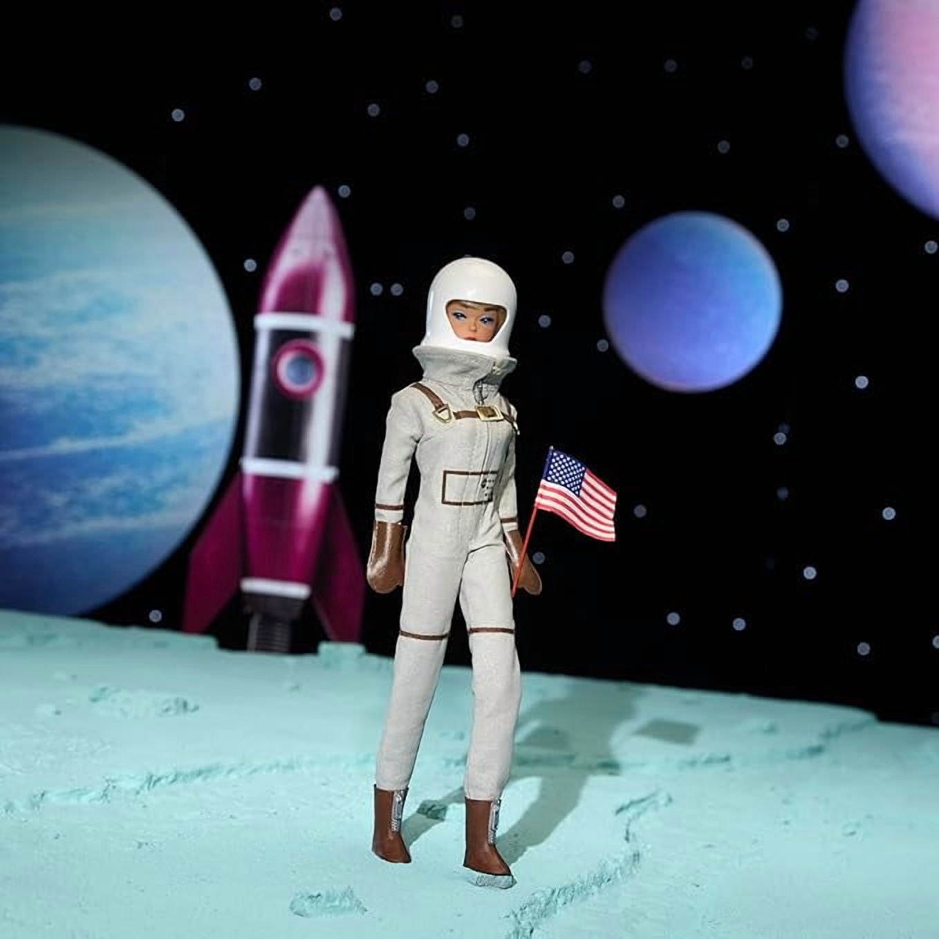 Barbie Miss Astronaut Doll Collectible with Silver Suit, Space Boots & Helmet Accessory, 1965 Vintage Repro