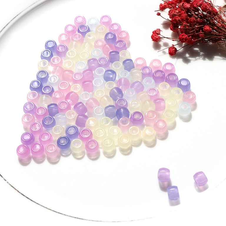 6*8mm UV Changing Reactive Acrylic Beads Mixed Color Glow In The Dark DIY  bracelet