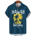 thumbnail image 5 of Camisa de surf estilo hawaiano para hombre, con estampado 3D, informal y de moda, para vacaciones, de manga corta, con solapa y botones, 5 of 5