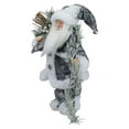 thumbnail image 3 of Northlight 12" Country Patchwork Gray and White Santa Claus Christmas Figure, 3 of 5