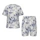 thumbnail image 1 of Balery Indigo Tie Dye Conjunto de Pijama Infantil de Manga Corta con Estampado – Ropa de Dormir de Algodón Suave-X-Large, 1 of 6