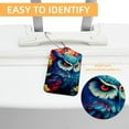 thumbnail image 3 of Cartoon Owl Square PU Leather 2 Pack Travel Tag - Bag Tag - Suitcase Tag with Privacy Cover and Stainless Steel Ring - Suitable for Travel, Backpack, and Handbag, 3 of 7