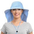thumbnail image 6 of Solaris Sun Hats for Women, Wide Brim Summer Beach Hat with Neck Flap, UPF 50+ Fishing Hat for Hiking, Blue, 6 of 8