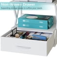thumbnail image 4 of Printer Stand for Desk with Storage Drawer, 2 Tier Desktop Or Under Desk Shelf, Multi-Purpose Desk Organizer for Home Office, fit Fax Machine/3D Printer/Scanner, White, 4 of 9