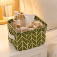 thumbnail image 5 of Linnome Linen Cotton Desktop Storage Basket Fresh Fabric Organizer Box Foldable Small Sundry Holder for Bedroom Vanity Living Room Countertop Tidying, 5 of 7