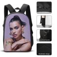 thumbnail image 3 of Dua Lipa Backpack 17 Inch Large Bookbag Plus Insulated Food Pouch and Pen Organizer, 3 of 5