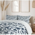 thumbnail image 5 of Ambesonne Nautical Duvet Cover Set, Monotone Sea Creatures, 2-Calking, Dark Violet Blue White, 5 of 6