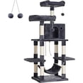 thumbnail image 1 of Feandrea 59.3 Inch Cat Tree Condo with Scratching Post, Kitty Tower Pet Playhouse, Smoky Gray, 1 of 6