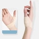 thumbnail image 1 of Finger Protector Thumb Sleeve Support | Joint Strain Relief | Super Thin Breathable Nylon | Double Pressure Design | Wrist Protection | Fits Left or Right Hand | Beige | 1pc | S M L, 1 of 9