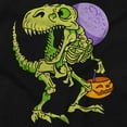 thumbnail image 2 of Spooky Halloween Dinosaur Skeleton Unisex Plus Fleece Graphic Sweatshirt Brisco Brands 5X, 2 of 6