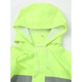 thumbnail image 3 of Sxiwei Men's Hooded Raincoats Reflective Stripes Hi Vis Safety Rain Gear Mesh Lining Rain Jackets Fluorescent Green 4XL/190, 3 of 7