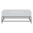 thumbnail image 5 of 45 Inch Rectangular Mango Wood Coffee Table, Lift Top Storage, Iron Frame, White, Black- Saltoro Sherpi, 5 of 7