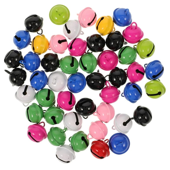 Toyandona Small Bells Decoration Bell Pendant Assorted Color 50Pcs for DIY Crafts