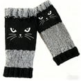 thumbnail image 2 of Uandlove Winter Fingerless Gloves for Women,Black Warm Gloves for Cold Weather,Arm Warmers,Wrist Warmers with Thumb Hole-Cat Pattern Embroidery Patchwork Knitted Gloves for Winter Outfits, 2 of 3