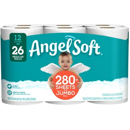 angel soft toilet paper 12 jumbo rolls walmart com