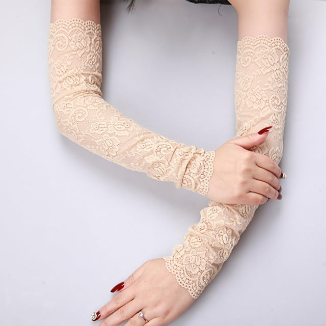 Ynlkorvg Apron Sleeve Lace Arm Sleeve UV Protection Sunscreen Gloves UV Protection Fingerless