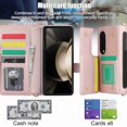thumbnail image 2 of Dteck for Samsung Galaxy Z Fold 3 Wallet Case with S Pen Holder & Crossbody Lanyard Strap & Wrist Strip, Shockproof Stylish Protective Cover for Galaxy Z Fold 3,Rosegold, 2 of 6