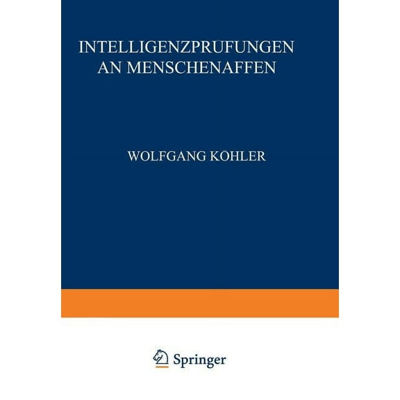 IntelligenzprÃ¼fungen an Menschenaffen, (Paperback)