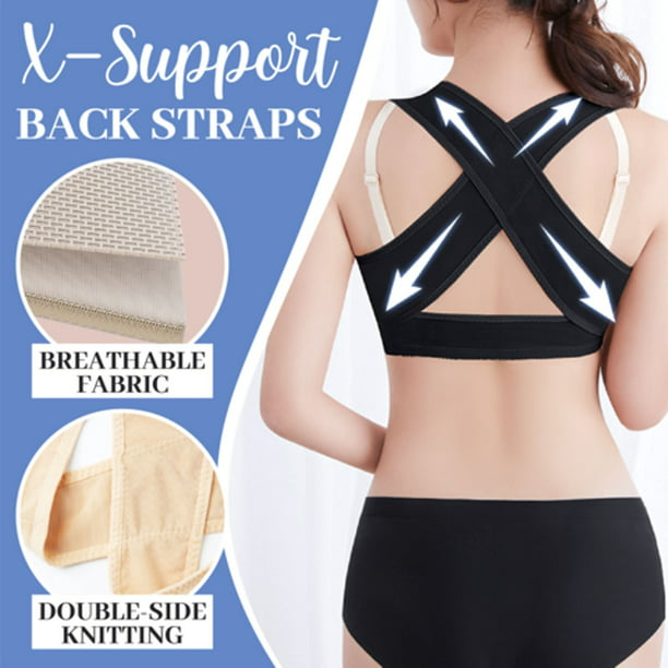 WREESH Women Invisible Lift Breathable Elasticity Bra X-shaped Back Support  Bra Brace 